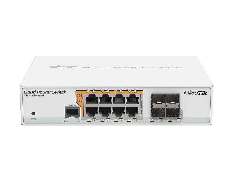 -MikroTik CRS112-8P-4S-IN with poe-out and with Rouuter Firewall