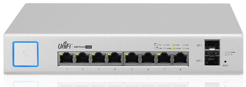 UBNT US-8-150W Unifi Ubnt US-8-150W UniFi Switch 8 Port 150W PoE+ Layer3 Switch  ürün görseli 3 - wifidepo