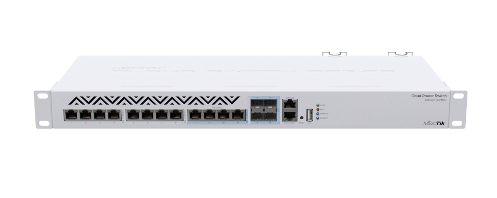 CRS312-4C+8XG-RM-Mikrotik CRS312-4C+8XG-RM 10G Omurga Switch, 8× 10G RJ45 + 4× 10G COMBO, 120 Gbps