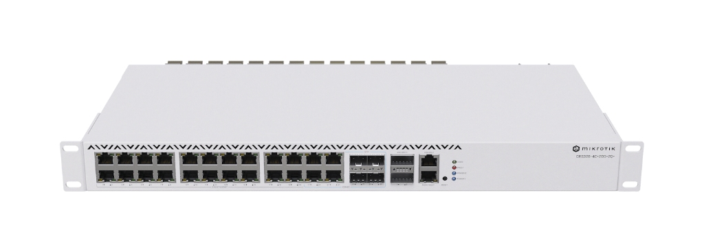 CRS326-4C+20G+2Q+RM-Mikrotik CRS326-4C+20G+2Q+RM 20× 2.5 GbE, 4× 10G SFP+ Yüksek Hızlı Switch