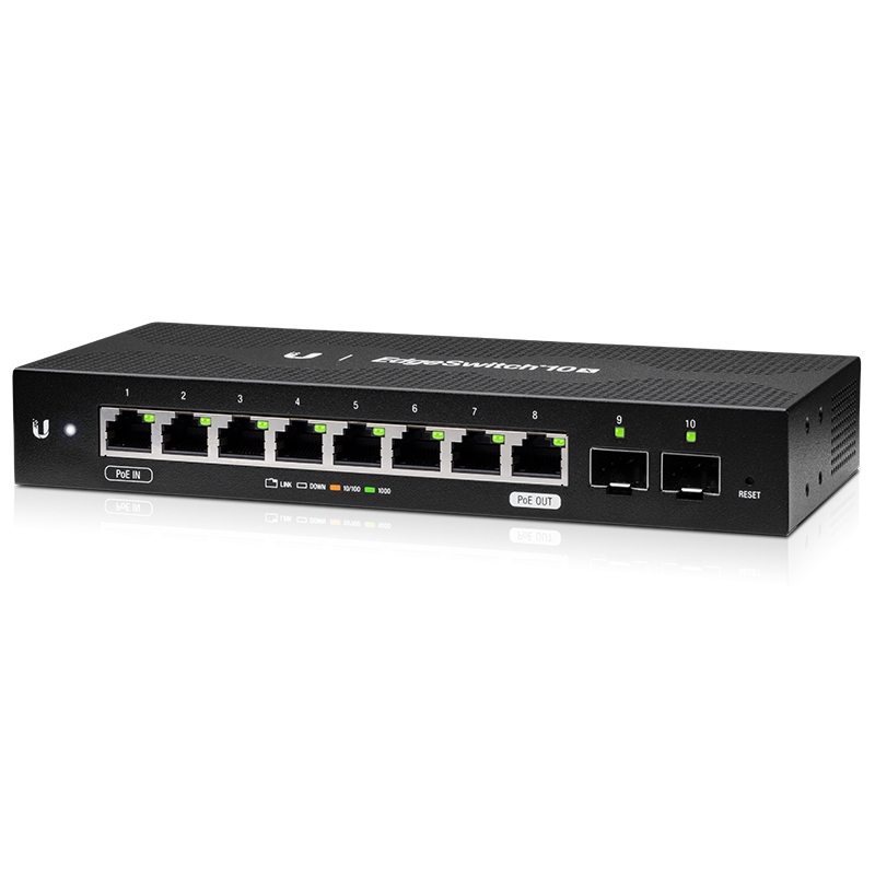UBNT EdgeSwitch 10X (ES-10X) – 8 Gigabit RJ45, 2 SFP Portlu, 24V Pasif PoE Passthrough Destekli Ekonomik WISP Switch fiyat ve stok bilgisi UBNT EdgeSwitch 10X (ES-10X) – 8 Gigabit RJ45, 2 SFP Portlu, 24V Pasif PoE Passthrough Destekli Ekonomik WISP Switch urun fotografi