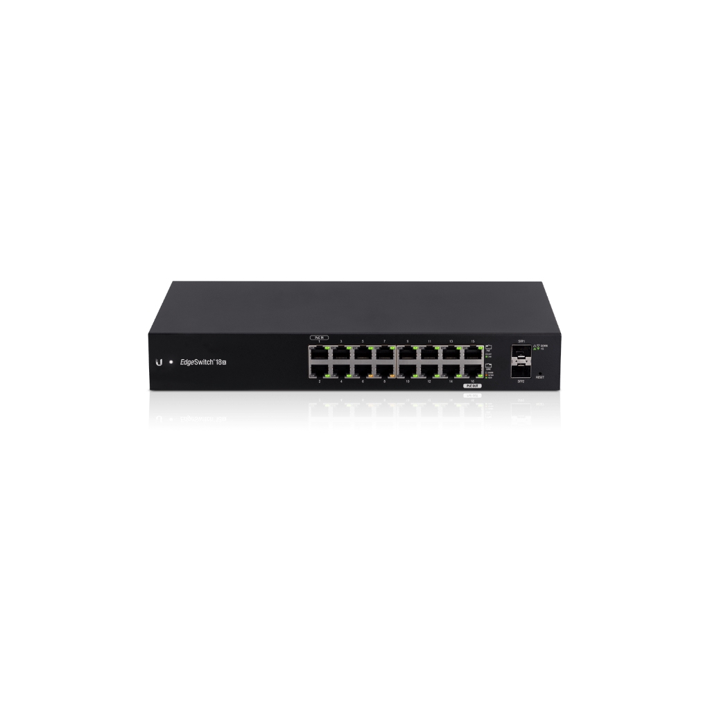 ES-18X-Ubiquiti Networks EdgeSwitch 18X (ES-18X) – 16 Gigabit RJ45, 2 SFP Port, Fanless and Affordable WISP Switch ES-18X-Ubiquiti Networks EdgeSwitch 18X (ES-18X) – 16 Gigabit RJ45, 2 SFP Port, Fanless and Affordable WISP Switch